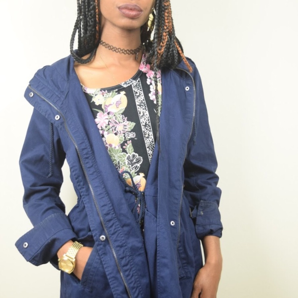 Navy Blue Forever 21 Rain Coat